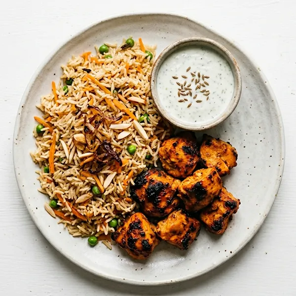 Indian Tandoori Chicken & Carrot Brown Rice Pulao